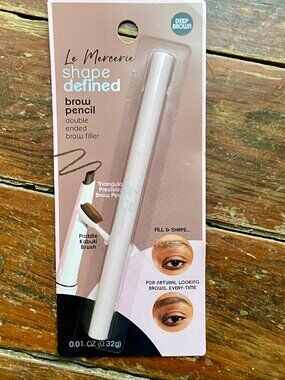 New LE MERCERIE Deep Brown Shape Defined Brow Pencil + KABUKI Paddle BRUSH
